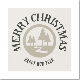 Rustic Merry Christmas Badge Posters and Art